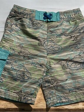 Macy’s- Gray and Blue Patterned board shorts -5/6
